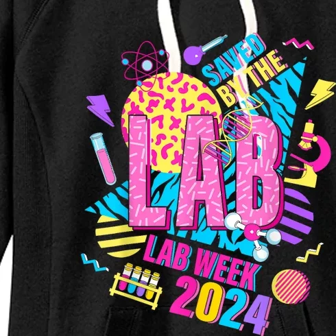 Saved The Lab Retro Lab Week 2024 Medical Lab Science Women's Fleece Hoodie