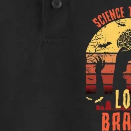 Science Teachers Love Brains Funny Teacher Halloween Dry Zone Grid Performance Polo