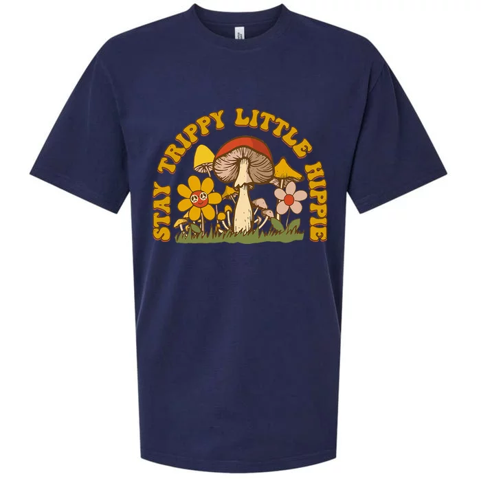 Stay Trippy Little Hippy Mushroom Flowers Sueded Cloud Jersey T-Shirt