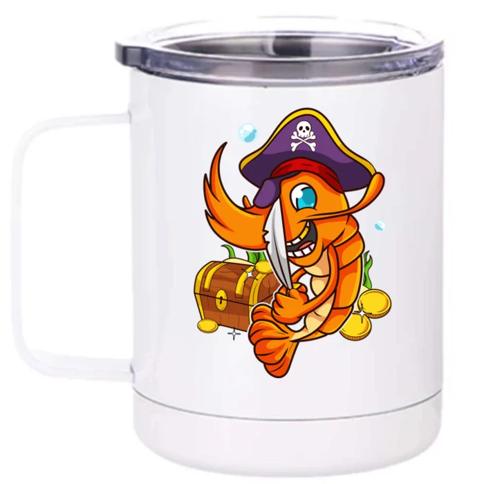 Shrimp Talk Like Pirate Day Party Funny Gift Front & Back 12oz Stainless Steel Tumbler Cup