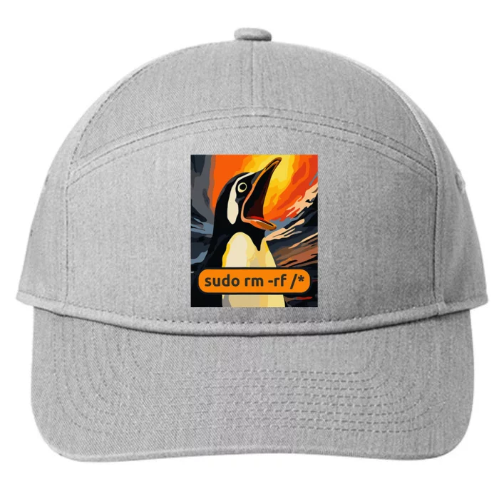 Screaming Tux Linux Sudo Rm Rf 7-Panel Snapback Hat