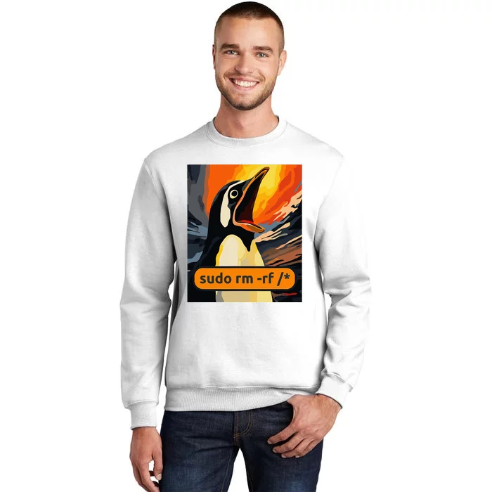 Screaming Tux Linux Sudo Rm Rf Sweatshirt