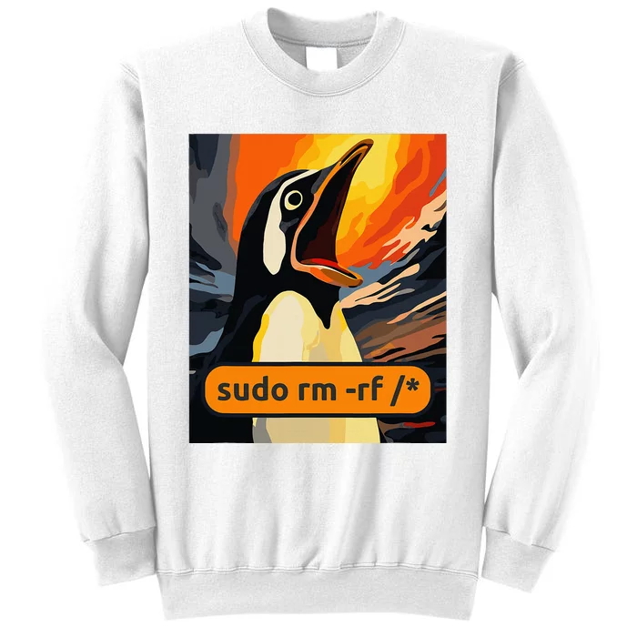 Screaming Tux Linux Sudo Rm Rf Sweatshirt