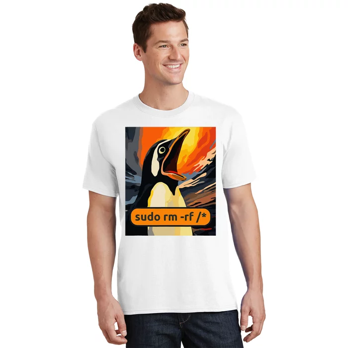 Screaming Tux Linux Sudo Rm Rf T-Shirt