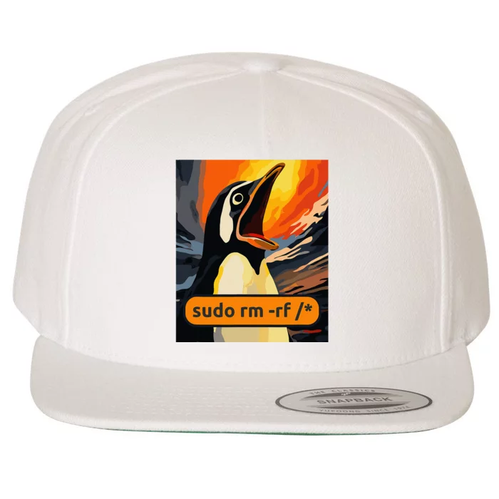 Screaming Tux Linux Sudo Rm Rf Wool Snapback Cap