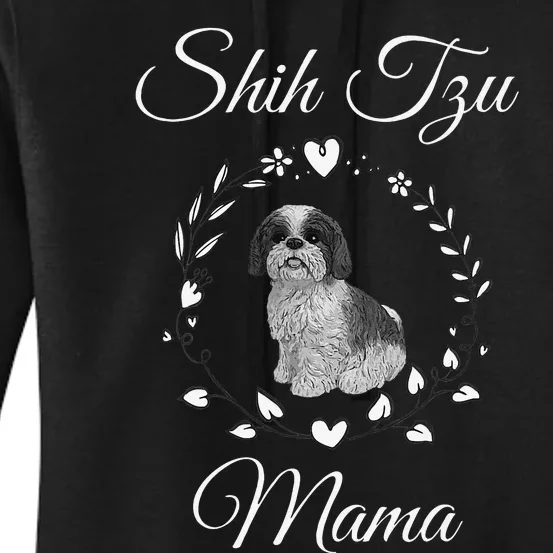 Shih Tzu Mama Funny Dog Lover Mothers Day Shitzu Dog Gift Women's Pullover Hoodie