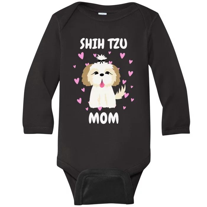 Shih Tzu Mom Mummy Mama Mum Mommy Mother's Day Mother Owner Baby Long Sleeve Bodysuit