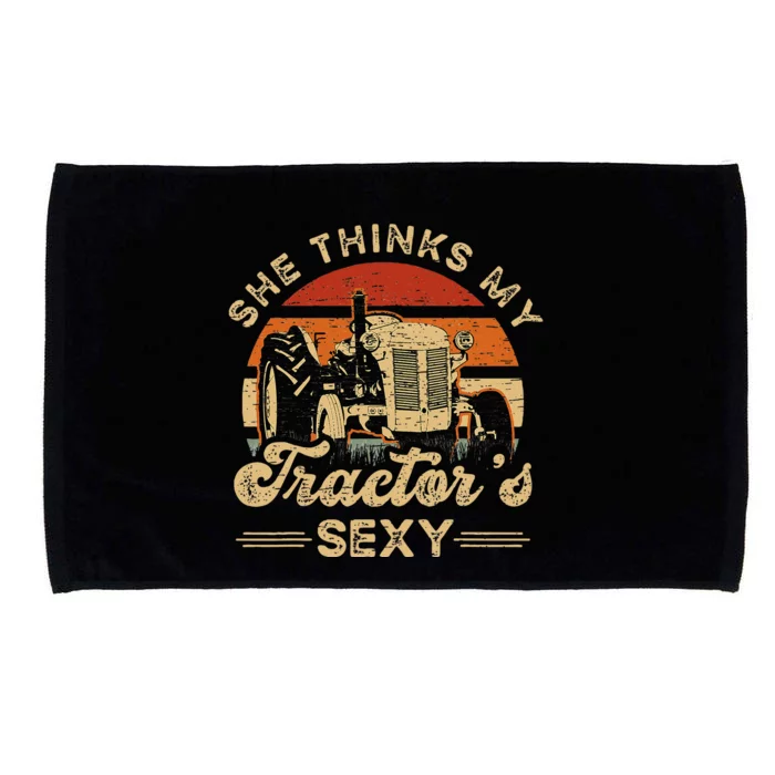 She think my tractor's sexy Farming Farmer Farm Farmer Microfiber Hand Towel