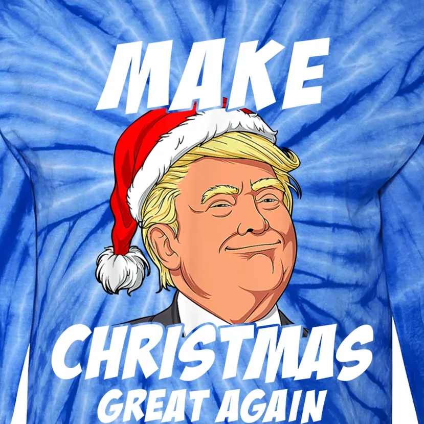 Santa Trump Make Christmas Great Again Matching Pajama Gift Tie-Dye Long Sleeve Shirt