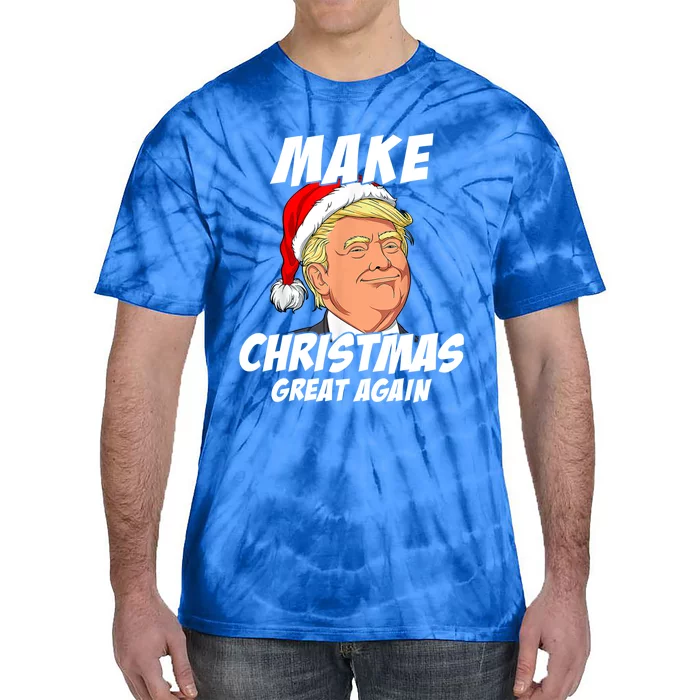 Santa Trump Make Christmas Great Again Matching Pajama Gift Tie-Dye T-Shirt