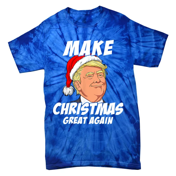 Santa Trump Make Christmas Great Again Matching Pajama Gift Tie-Dye T-Shirt