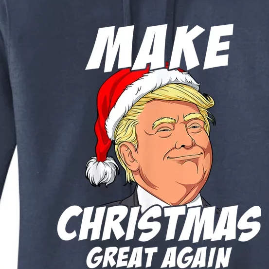 Santa Trump Make Christmas Great Again Matching Pajama Gift Women's Pullover Hoodie