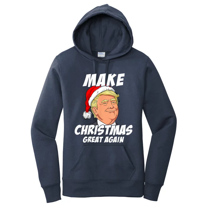 Santa Trump Make Christmas Great Again Matching Pajama Gift Women's Pullover Hoodie