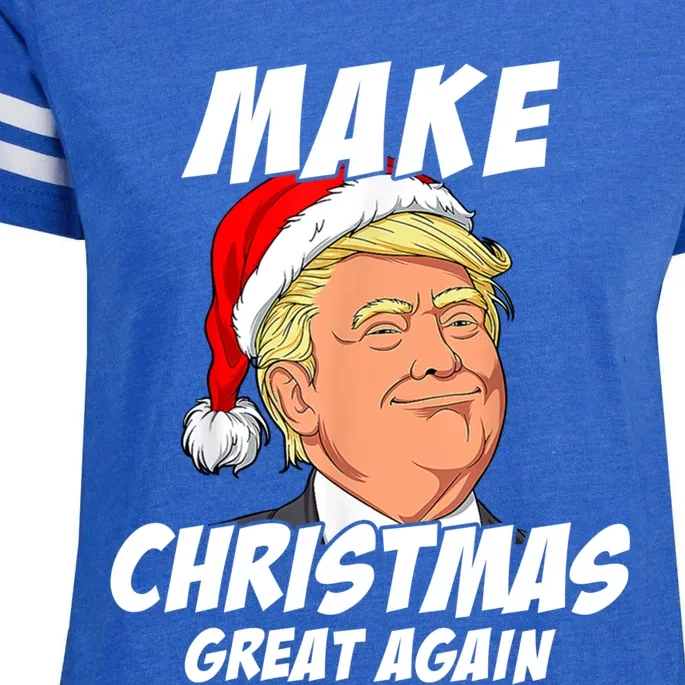 Santa Trump Make Christmas Great Again Matching Pajama Gift Enza Ladies Jersey Football T-Shirt