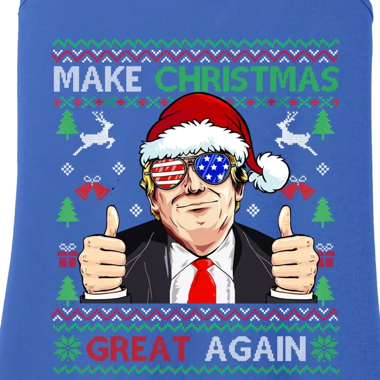 Santa Trump Make Christmas Great Again Xmas Ugly Sweater Funny Gift Ladies Essential Tank