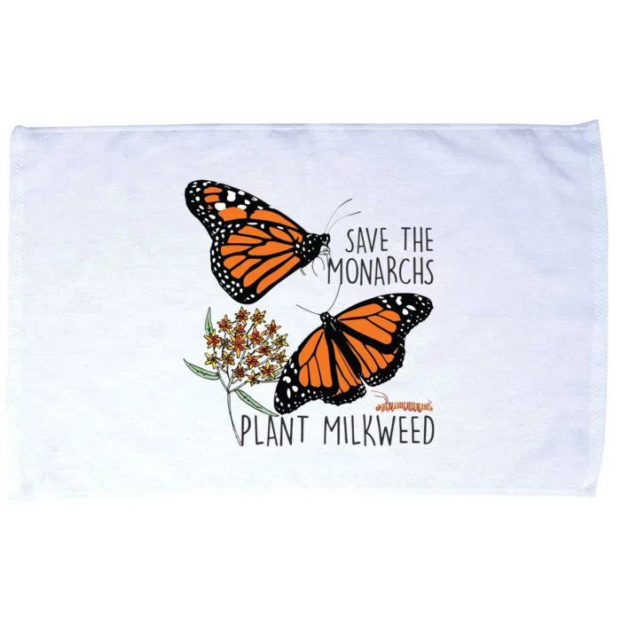 Save The Monarchs Plant Some Milkweed Butterfly Gift Microfiber Hand Towel