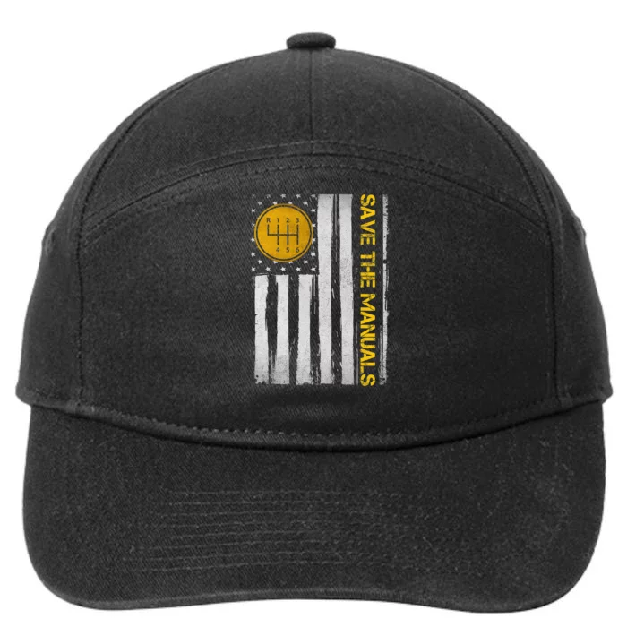 Save The Manuals 6 Speed Manual Transmission Three Pedals 7-Panel Snapback Hat