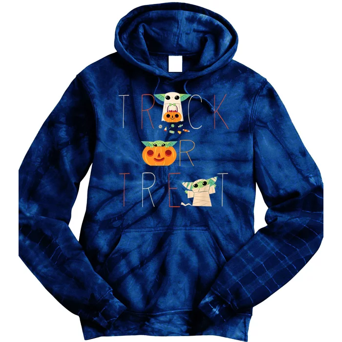 StarWars The Mandalorian Grogu Trick Or Treat Halloween Tie Dye Hoodie