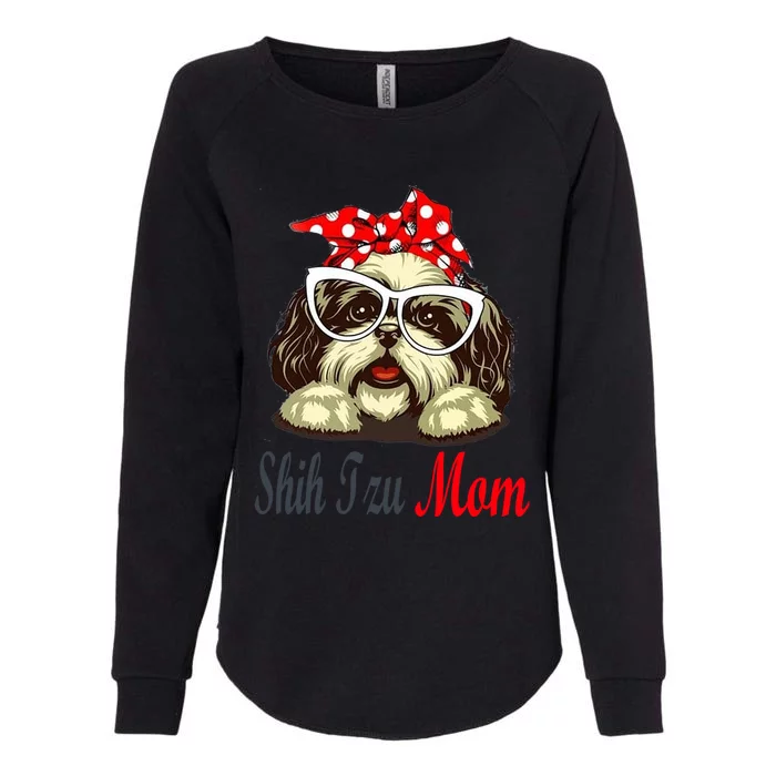 Shih Tzu Mom Funny Shih Tzu With Christmas Cute Gift Womens California Wash Sweatshirt