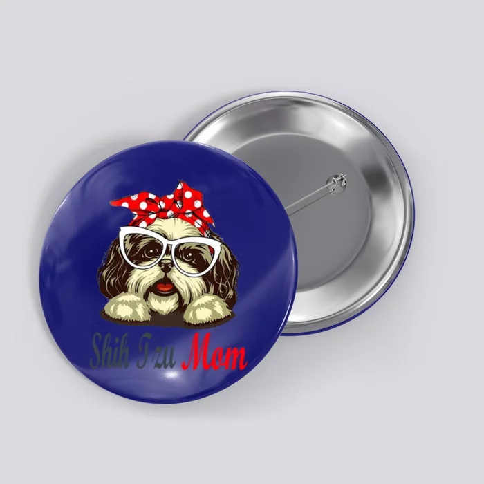 Shih Tzu Mom Funny Shih Tzu With Christmas Cute Gift Button