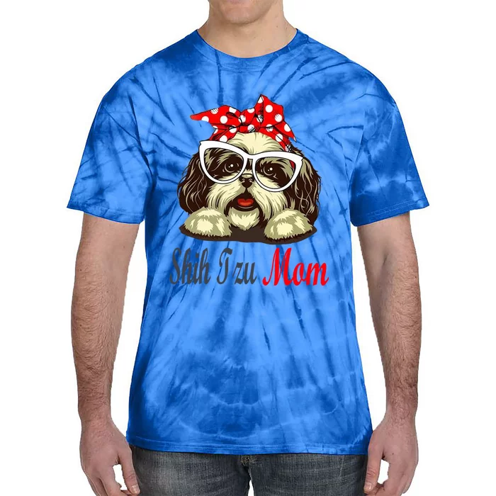 Shih Tzu Mom Funny Shih Tzu With Christmas Cute Gift Tie-Dye T-Shirt