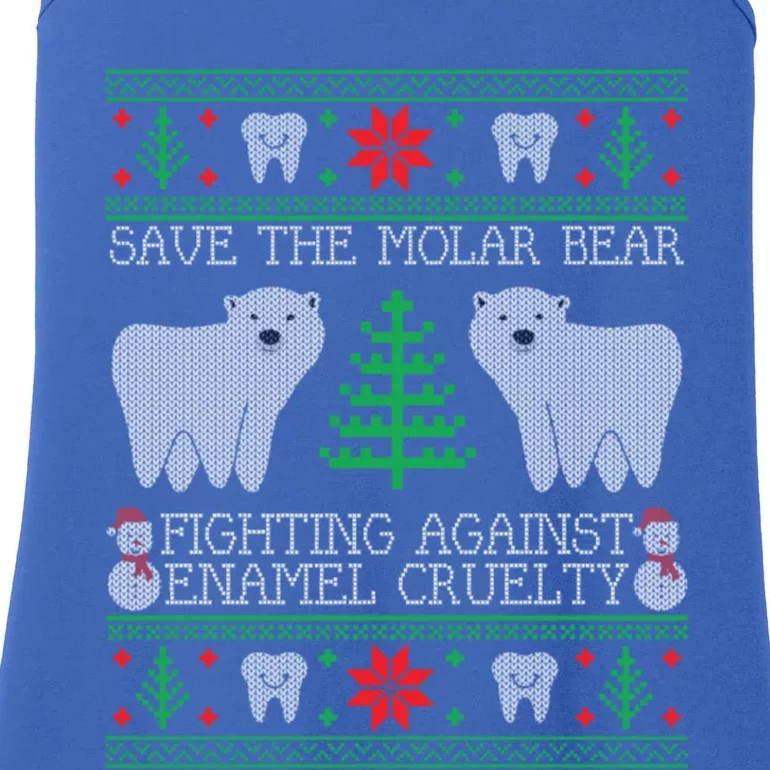 Save The Molar Bear Dental Dentist Ugly Christmas Sweaters Meaningful Gift Ladies Essential Tank