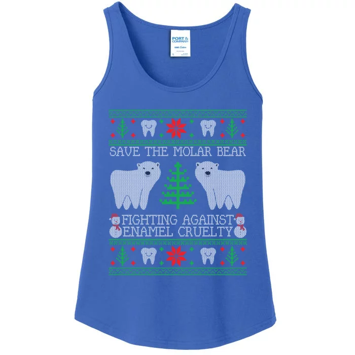 Save The Molar Bear Dental Dentist Ugly Christmas Sweaters Meaningful Gift Ladies Essential Tank