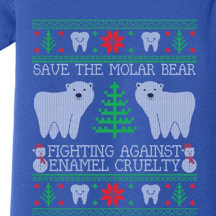 Save The Molar Bear Dental Dentist Ugly Christmas Sweaters Meaningful Gift Baby Bodysuit