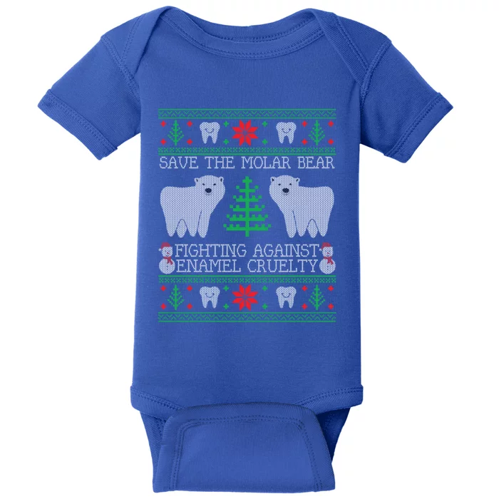 Save The Molar Bear Dental Dentist Ugly Christmas Sweaters Meaningful Gift Baby Bodysuit