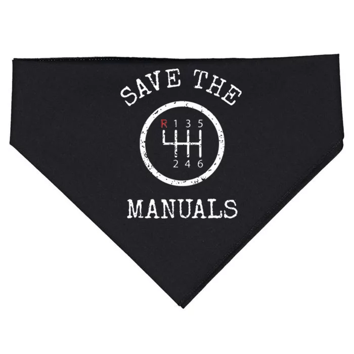 Save The Manuals Stick Shift Car Lover USA-Made Doggie Bandana