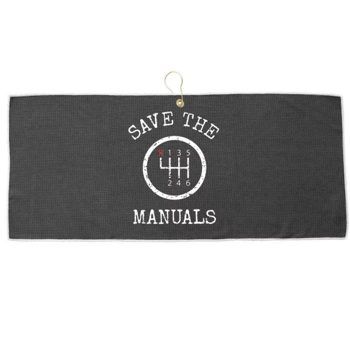 Save The Manuals Stick Shift Car Lover Large Microfiber Waffle Golf Towel