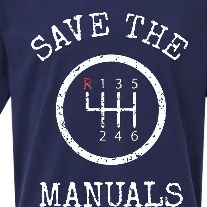 Save The Manuals Stick Shift Car Lover Sueded Cloud Jersey T-Shirt