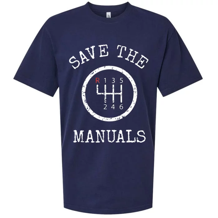 Save The Manuals Stick Shift Car Lover Sueded Cloud Jersey T-Shirt