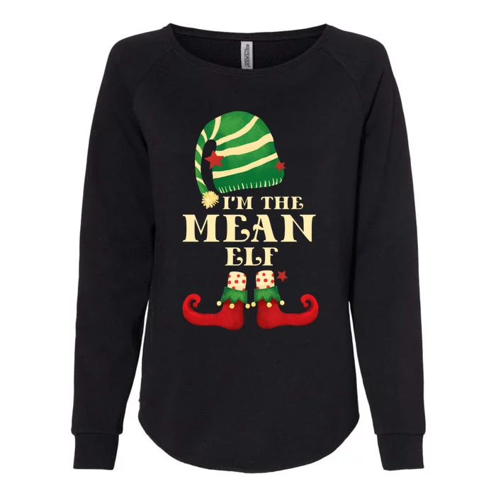 Santa The Mean Elf Christmas Matching Family Coworker Group Cute Gift Womens California Wash Sweatshirt