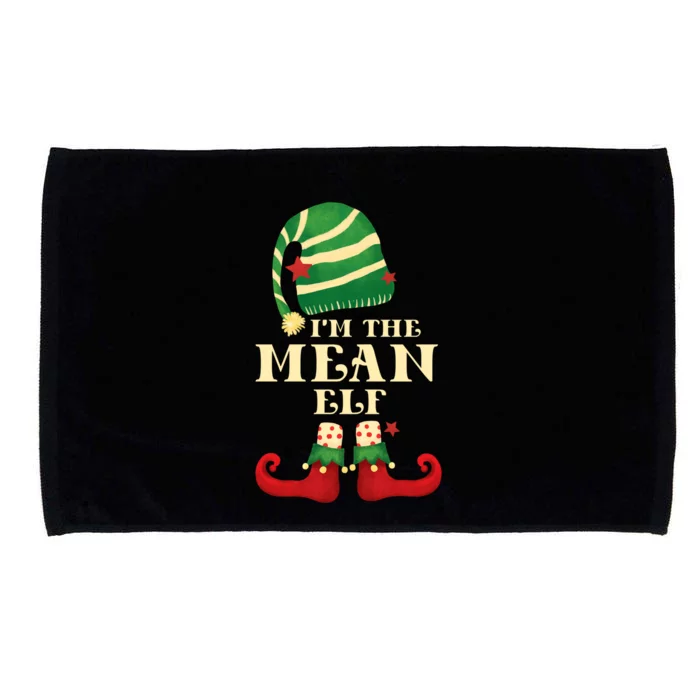 Santa The Mean Elf Christmas Matching Family Coworker Group Cute Gift Microfiber Hand Towel