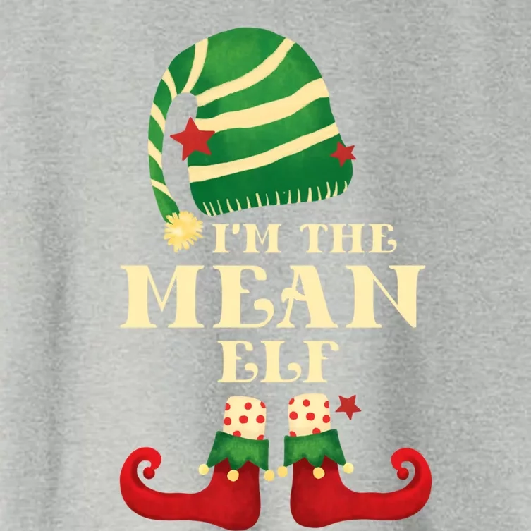 Santa The Mean Elf Christmas Matching Family Coworker Group Cute Gift Women's Crop Top Tee