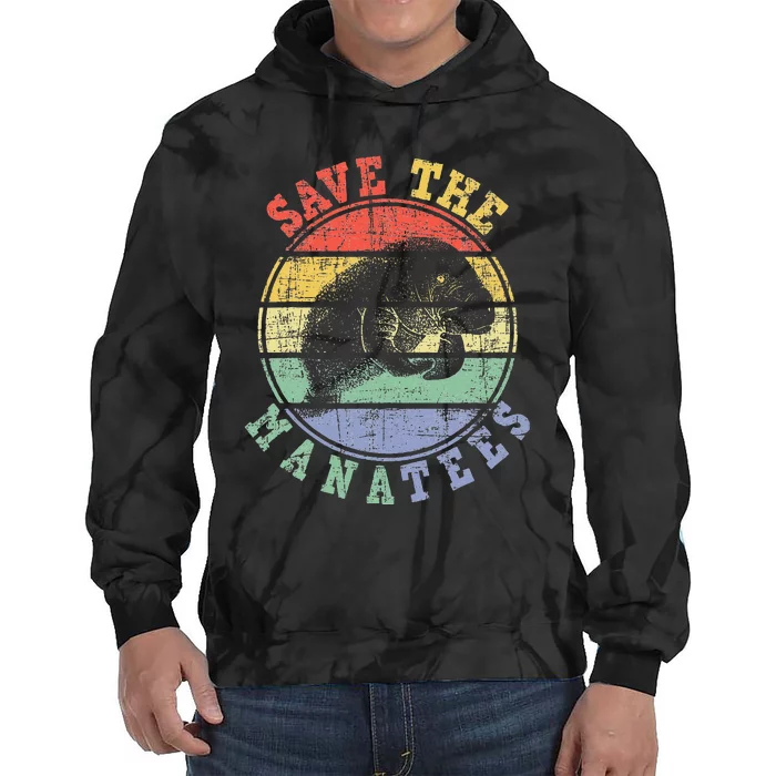 Save The Manatees Manatee Lover Zookeeper Marine Biologist Tie Dye Hoodie