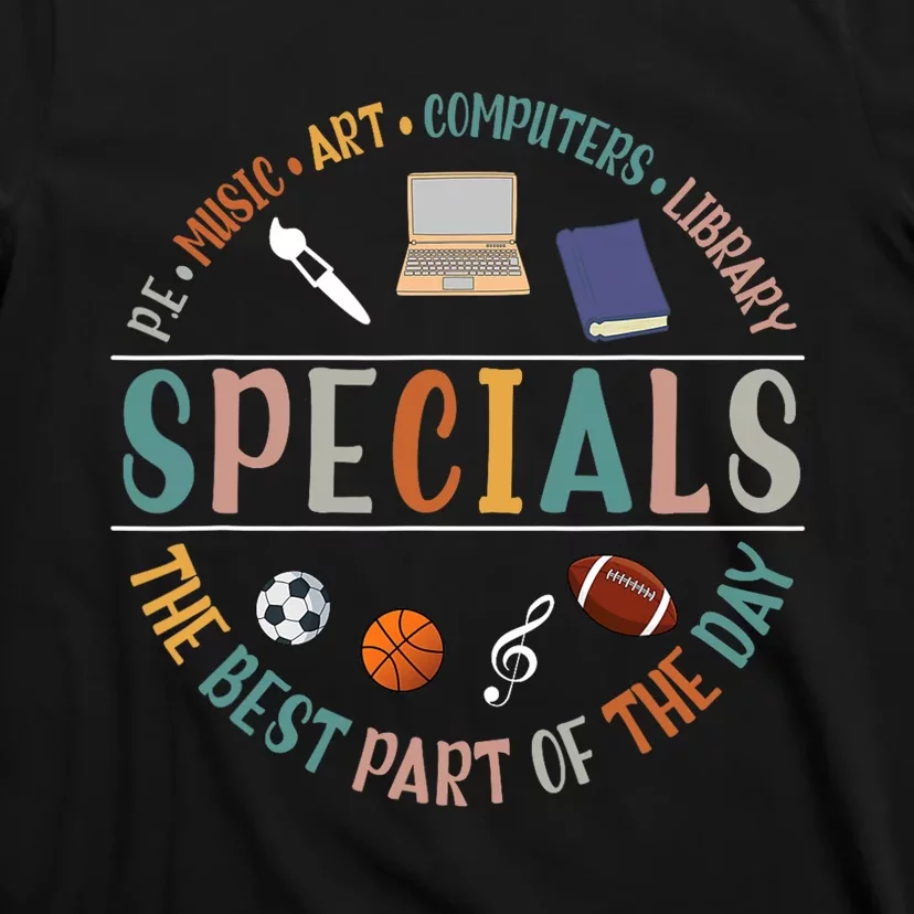 Special Teacher Music Art Computers Library T-Shirt