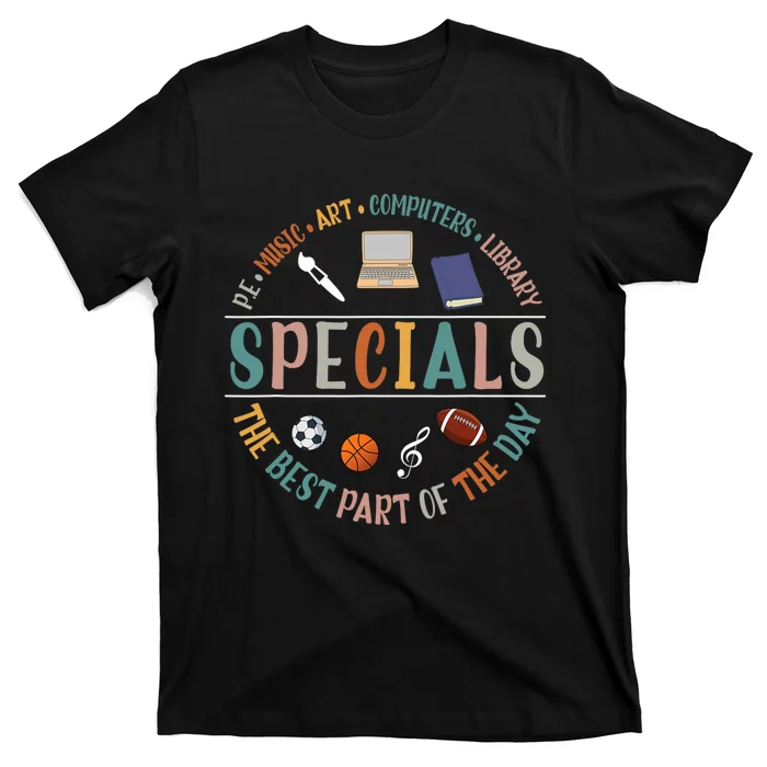 Special Teacher Music Art Computers Library T-Shirt