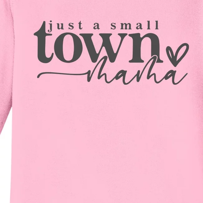 Small Town Mama Mom Life Baby Long Sleeve Bodysuit