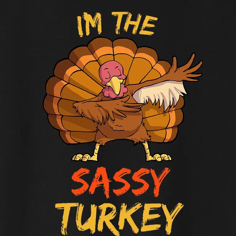 Sassy Turkey Matching Family Group Thanksgiving Women's Crop Top Tee