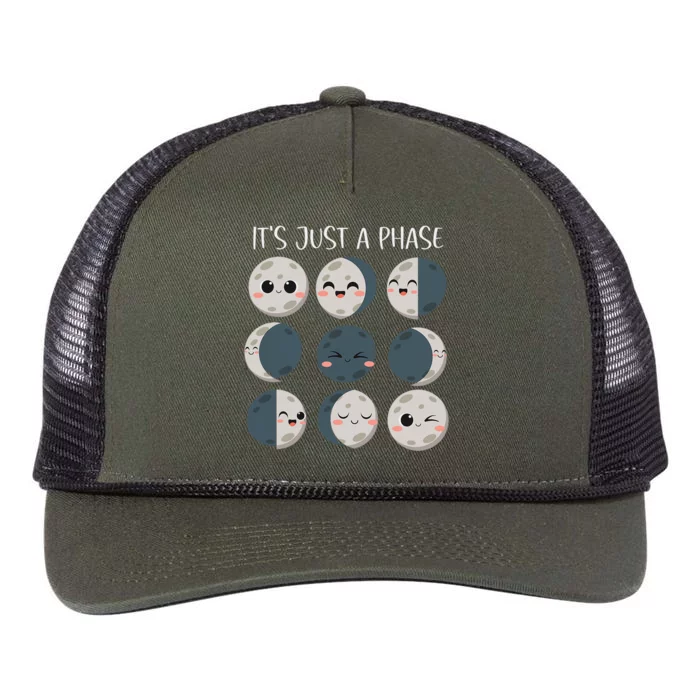 Science Teacher Moon Phases Scientist Back To School Retro Rope Trucker Hat Cap