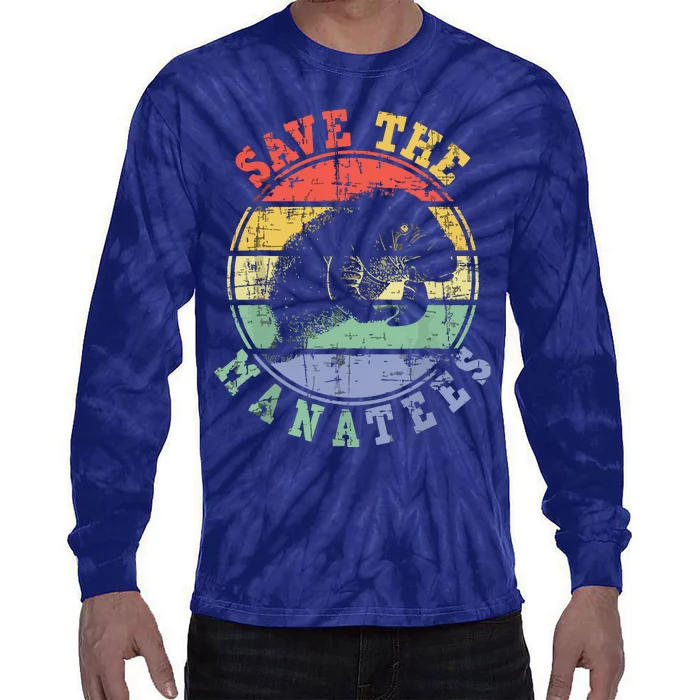 Save The Manatees Manatee Lover Zookeeper Marine Biologist Tie-Dye Long Sleeve Shirt