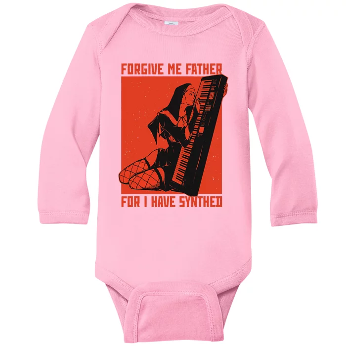 Synth Techno Music Funny Synthesizer Baby Long Sleeve Bodysuit