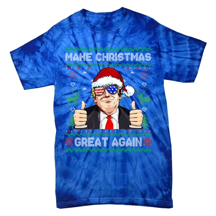 Santa Trump Make Christmas Great Again Ugly Christmas Cute Gift Tie-Dye T-Shirt