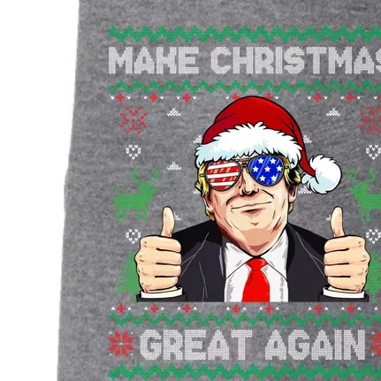 Santa Trump Make Christmas Great Again Ugly Christmas Cute Gift Doggie 3-End Fleece Hoodie