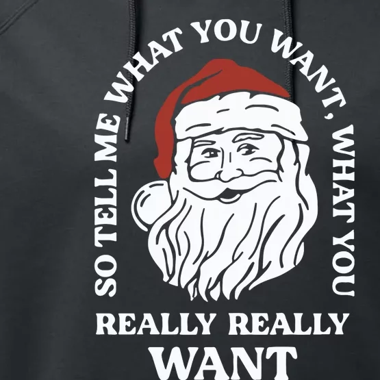 So Tell Me What You Want What You Really Really Want Performance Fleece Hoodie