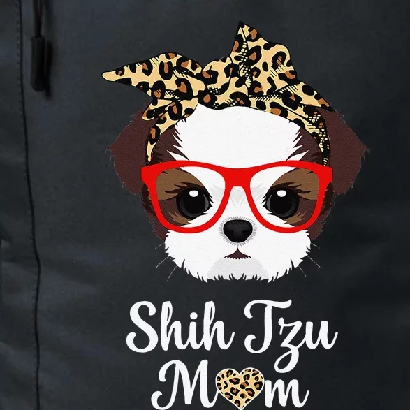 Shih Tzu Mom Leopard Print Dog Puppy Lovers Mothers Day Daily Commute Backpack