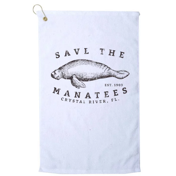 Save The Manatee Crystal River Fl Vinatage Sea Cow Platinum Collection Golf Towel