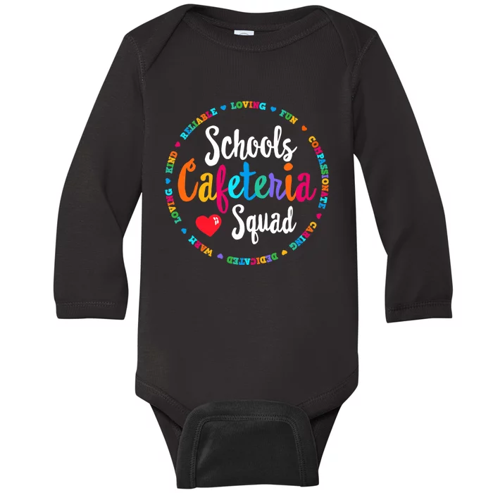 Support Team Matching Schools Cafeteria Squad Worker Crew Baby Long Sleeve Bodysuit